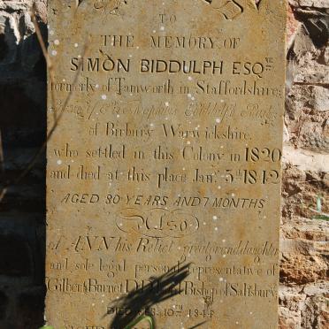 BIDDULPH Simon-1842 &amp; Ann -1844