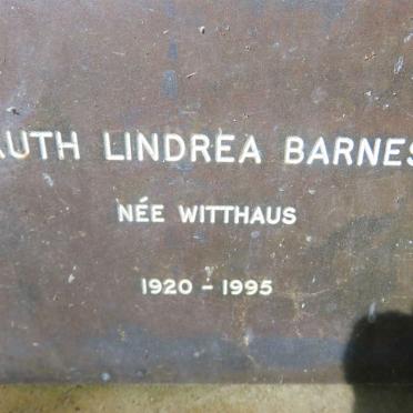 BARNES Ruth Lindrea nee WITTHAUS 1920-1995