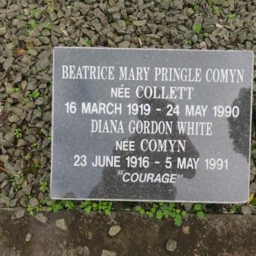 COMYN Beatrice Mary Pringle nee COLLETT 1919-1990 :: WHITE Diana Gordon nee COMYN 1916-1991
