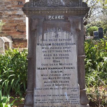 DIXON William Robert -1933 & Mary Hannah Evans -1938
