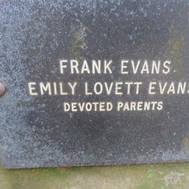 EVANS Frank &amp; Emily Lovett