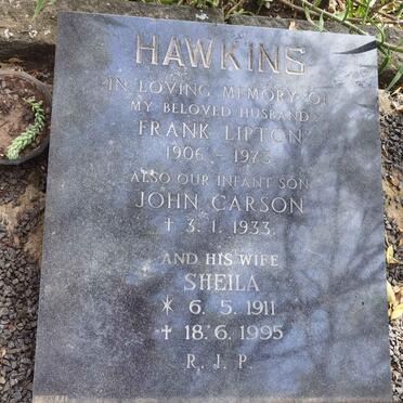 HAWKINS Frank Lipton 1906-1973 & Shiela 1911-1995 :: HAWKINS John Carson -1933