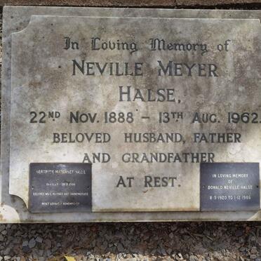 HALSE Neville Meyer 1888-1962 :: HALSE Gertrude Margaret 1893-1986 :: HALSE Donald Neville 1920-1986