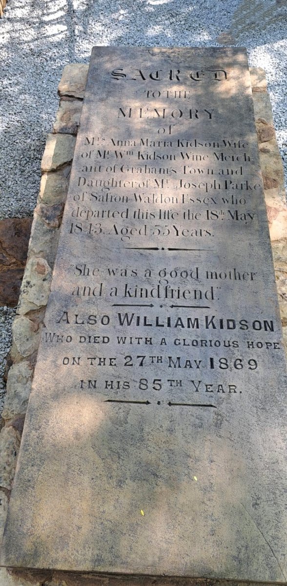 KIDSON William -1869 & Anna Maria PARKE -1843