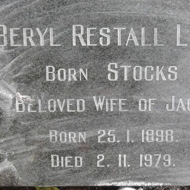 LEGG Beryl Restall nee STOCKS 1898-1979