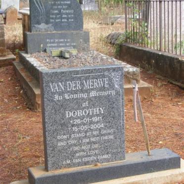 MERWE Dorothy, van der 1911-2004