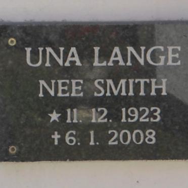 LANGE Una nee SMITH 1923-2008