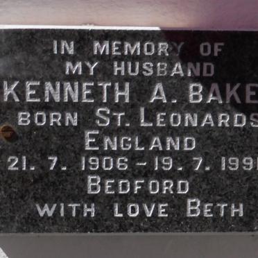 BAKER Kenneth A. 1906-1991