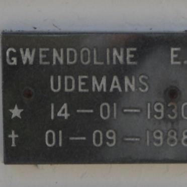 UDEMANS Gwendoline E. 1930-1988