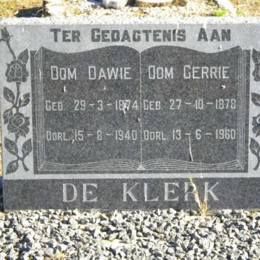 KLERK Dawie, de 1874-1940 :: DE KLERK Gerrie 1878-1960