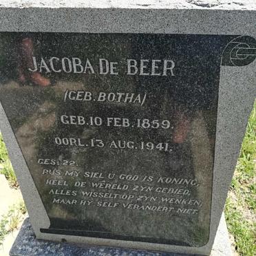 BEER Jacoba, de nee BOTHA 1859-1941