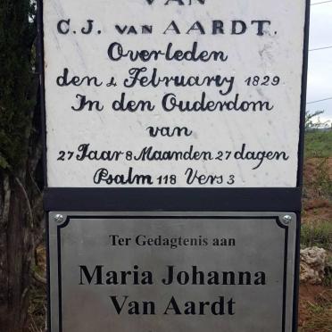 AARDT C.J., van -1829 &amp; Maria Johanna VAN DER VYVER 1804-1874