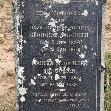BEER George Zacharias Johannes, de 1826-1905 &amp; Martha Magdalena GOOSEN 1833-1882