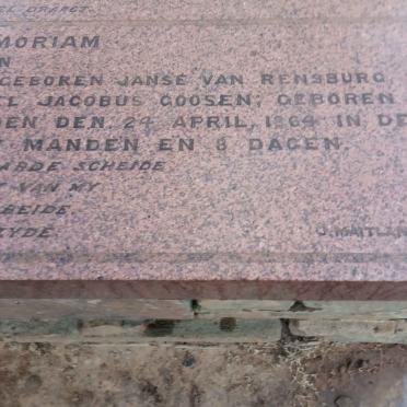 GOOSEN Christoffel Jacobus 1803-1881 &amp; Hester Antonetta JANSE VAN RENSBURG 1807-1864