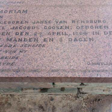 GOOSEN Christoffel Jacobus 1803-1881 &amp; Hester Antonetta JANSE VAN RENSBURG 1807-1864