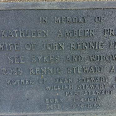 PRINGLE Kathleen Ambler nee SYKES previously AINSLIE 1910-1982