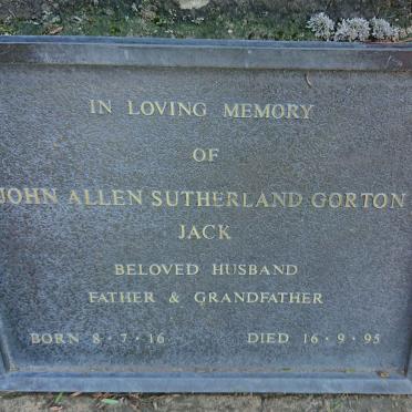 GORTON John Allen Sutherland 1916-1995