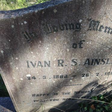 AINSLIE Ivan R.S. 1888-1963 &amp; Hetty G. 1894-1990 