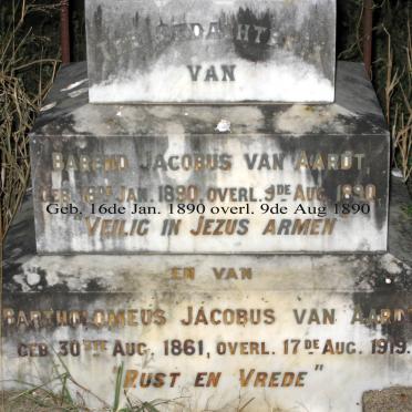 AARDT Bartholomeus Jacobus, van 1861-1919 :: VAN AARDT Barend Jacobus 1890-1890