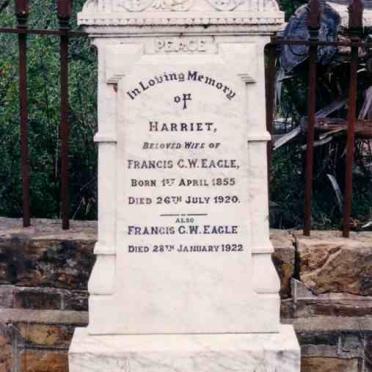 EAGLE Francis C. W. -1922 &amp; Harriet PRINGLE 1855-1920