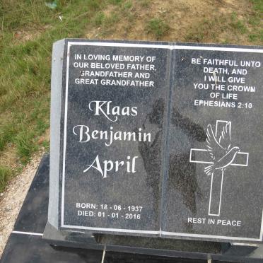 KLAAS Benjamin April 1937-2016