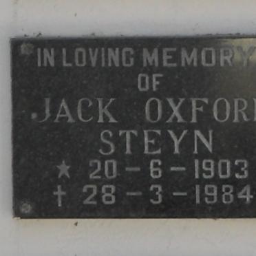 STEYN Jack Oxford 1903-1984