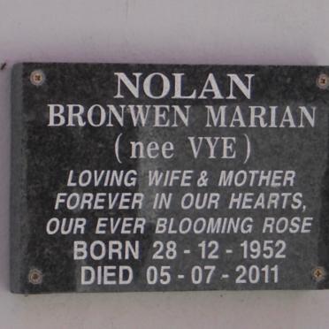 NOLAN Bronwen Marian nee VYE 1952-2011