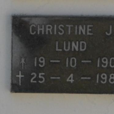 LUND Christine J. 1901-1980