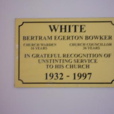 WHITE Bertram Egerton Bowker 1932-1997