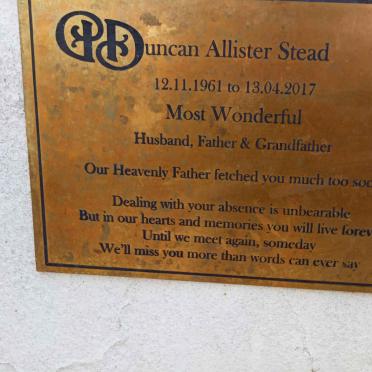 STEAD Duncan Allister 1961-2017