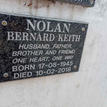 NOLAN Bernard Keith 1945-2018