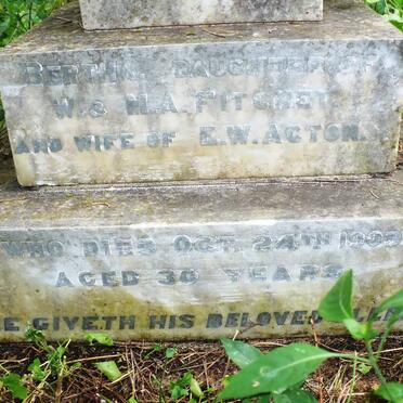 ACTON Bertha nee FITCHET -1909