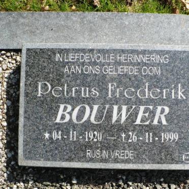 BOUWER Petrus Frederik 1920-1999