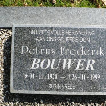 BOUWER Petrus Frederik 1920-1999