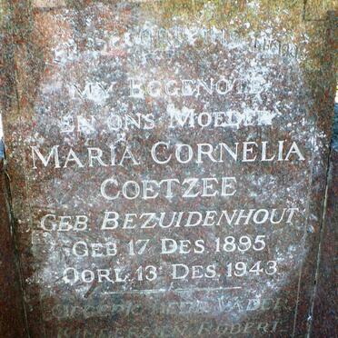 COETZEE Maria Cornelia nee BEZUIDENHOUT 1895-1943