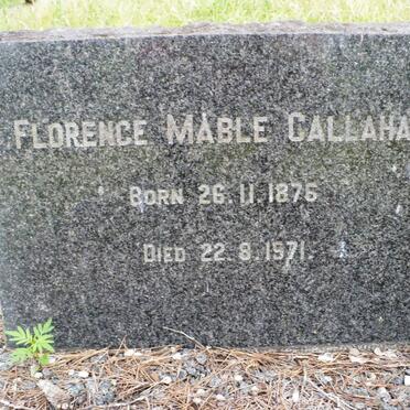 CALLAHAN Florence Mable 1876-1971