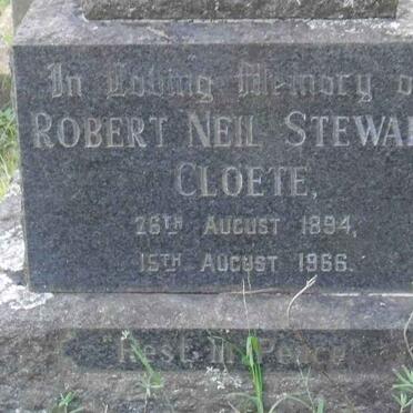 CLOETE Robert Neil Stewart 1894-1966
