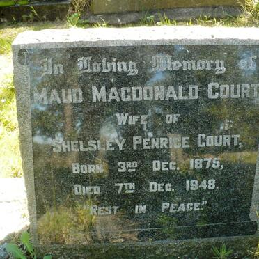 COURT Maud Macdonald 1875-1948