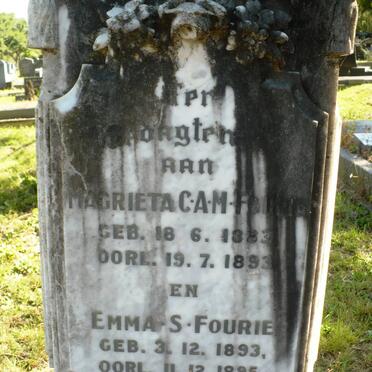 FOURIE Magrieta C.A.M. 1883-1893 :: FOURIE Emma S. 1893-1895