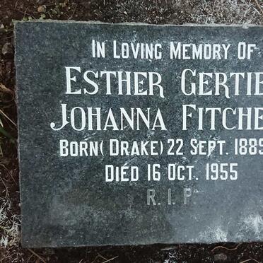 FITCHET Esther Gertie Johanna nee DRAKE 1889-1955