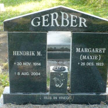GERBER Hendrik M. 1914-2004 &amp; Margaret 1923-