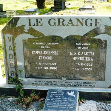 GRANGE Casper Francois, le 1921-1996 &amp; Elsie Aletta Hendrieka 1925-2007 :: LE GRANGE Casper Johannes Francois 1948-2007