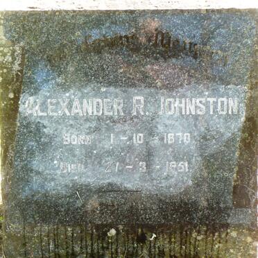 JOHNSTON Alexander R. 1870-1951
