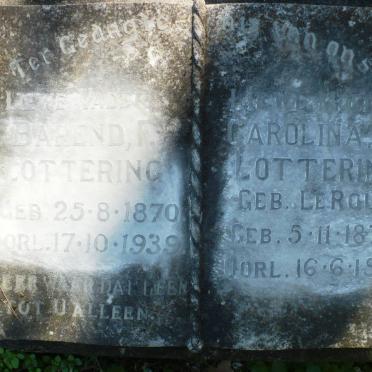 LOTTERING Barend F. 1870-1939 &amp; Carolina M. LE ROUX 1875-1962