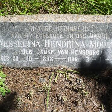 MOOLMAN Wesselina Hendrina nee JANSE VAN RENSBURG 1898-1965