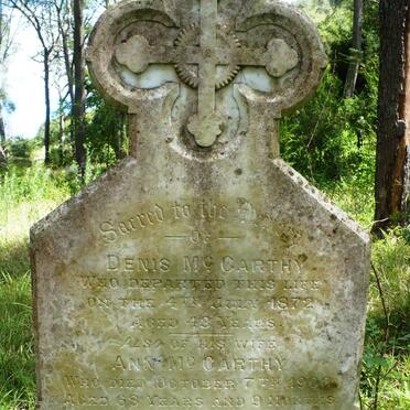 McCARTHY Denis -1872 &amp; Ann -1900