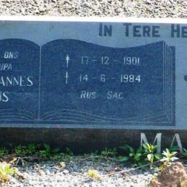 MARAIS Thomas Johannes Lodewikus 1901-1984 &amp; Margaretha RETIEF 1906-2001