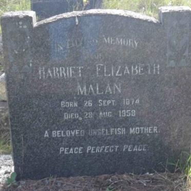 MALAN Harriet Elizabeth 1874-1958