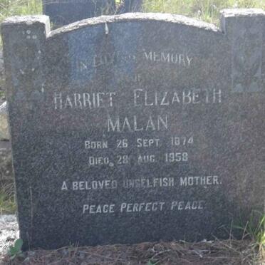MALAN Harriet Elizabeth 1874-1958