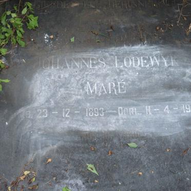 MARÉ Johannes Lodewyk 1893-1968